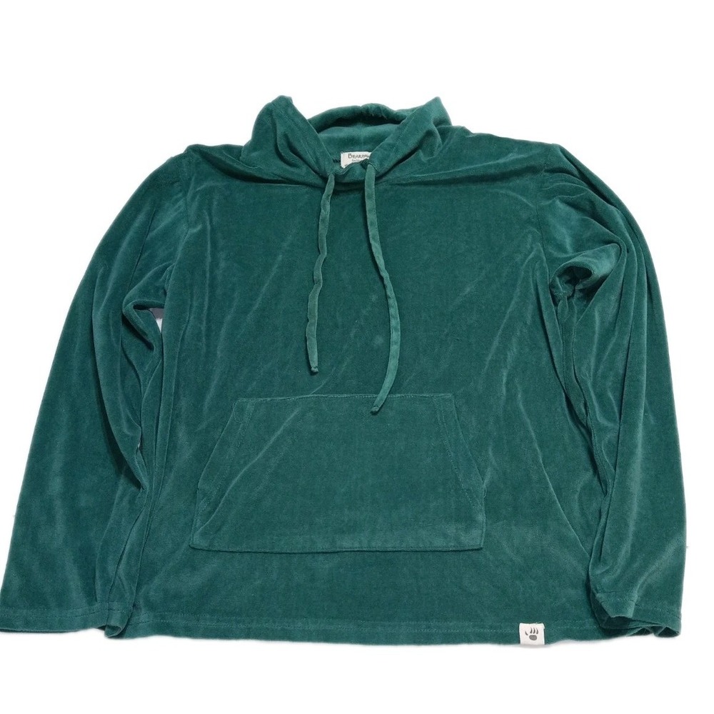 Bearpaw Green Velour Funnel Neck Size Medium Pullover